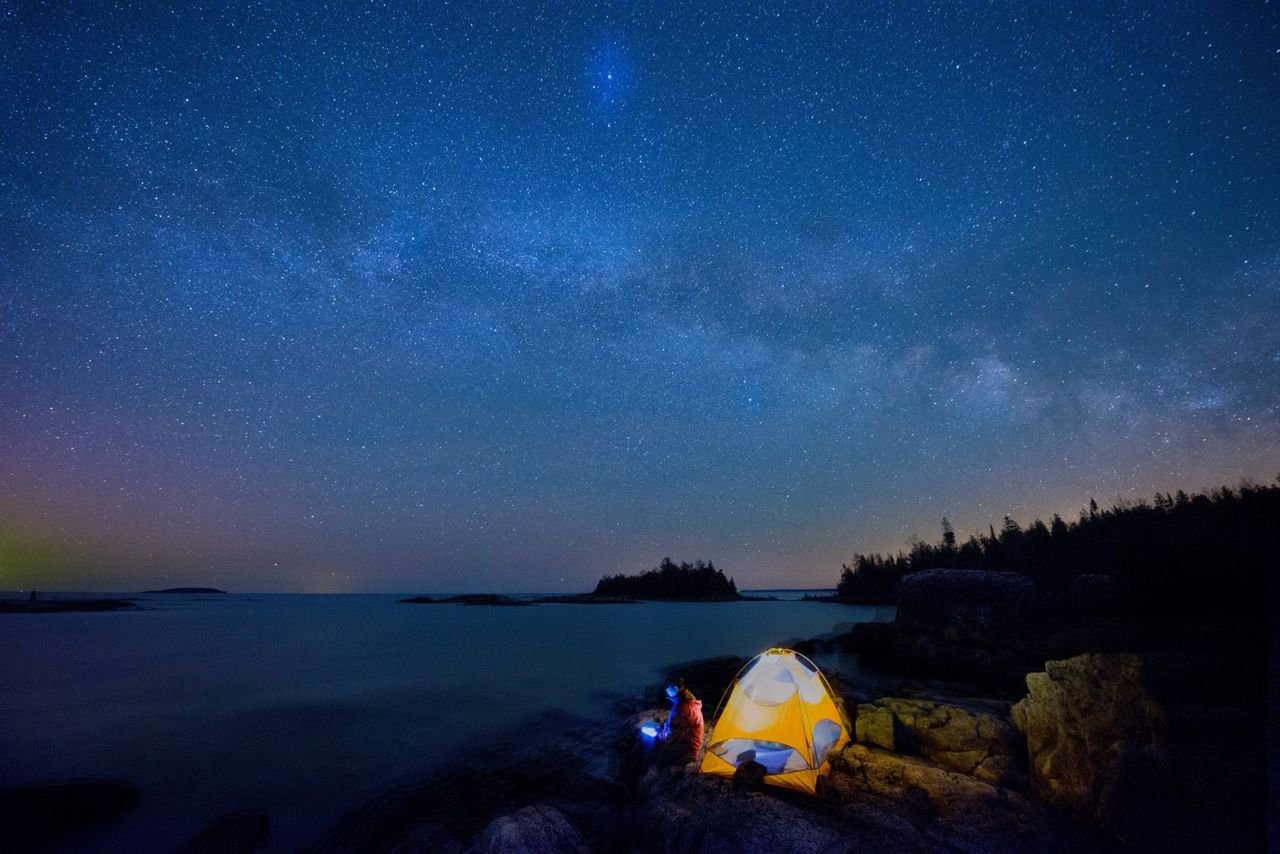 Cutler Coast trails offer several seaside campsites overlooking the ledges at the edge of the forest, where the dark night skies are brilliant with stars.
